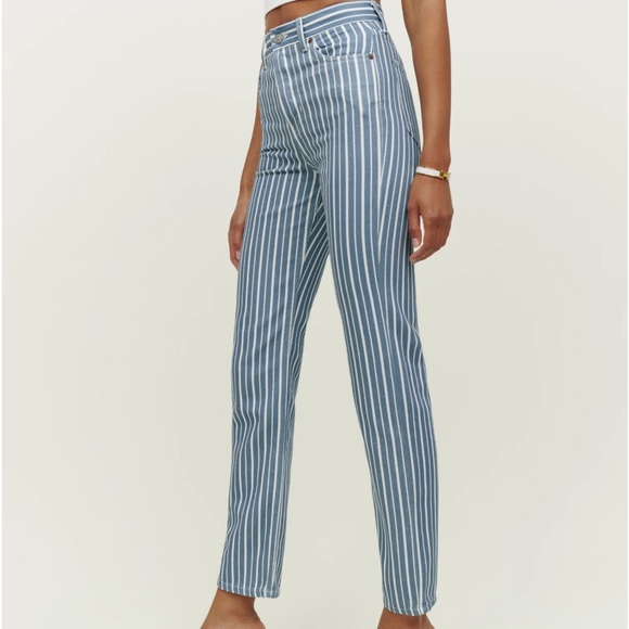 Reformation Cynthia Jeans Stripe 31 NWOT - Picture 4 of 6